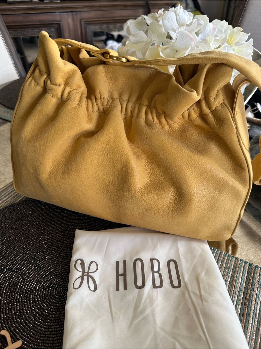 HOBO Mustard Yellow Gathered Shoulder Bag - Picture 2 of 16